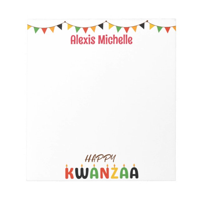 Happy Kwanzaa Personalized Notepad (Front)