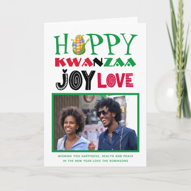 Happy Kwanzaa PHOTO Carte de voeux Fun moderne (Devant)