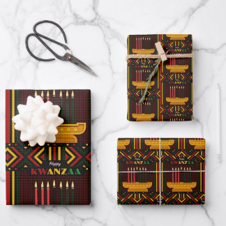 Happy Kwanzaa PopArt Wrapping Paper Sheet