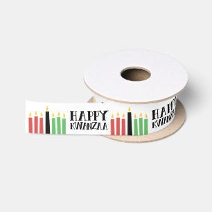Happy Kwanzaa    Satin Ribbon