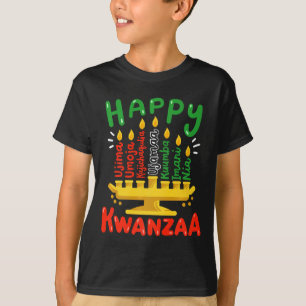 Happy Kwanzaa Seven Principles Kinara Candles Men T-Shirt