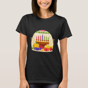 Happy Kwanzaa Seven Principles Of Kwanzaa Kinara M T-Shirt