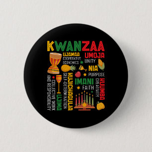 Happy Kwanzaa Seven Principles Of Kwanzaa Men Wome 2 Inch Round Button
