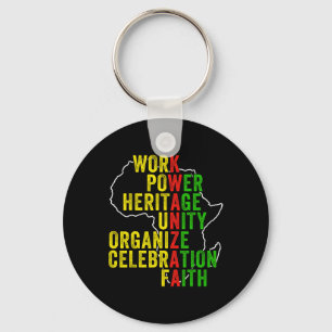 Happy Kwanzaa Seven Principles Of Kwanzaa Men Wome Keychain