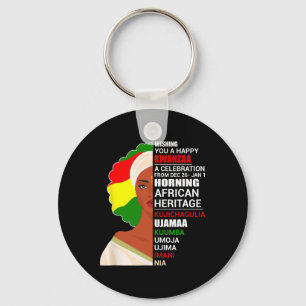 Happy Kwanzaa Seven Principles Of Kwanzaa Men Wome Keychain
