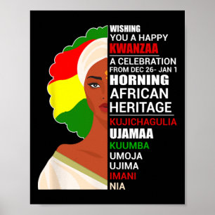 Happy Kwanzaa Seven Principles Of Kwanzaa Men Wome Poster