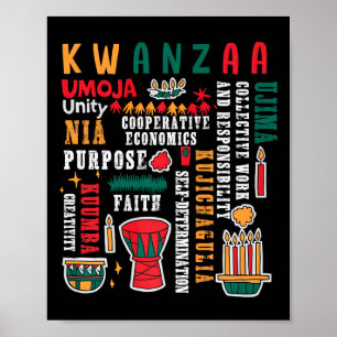 Happy Kwanzaa Seven Principles Of Kwanzaa Men Wome Poster