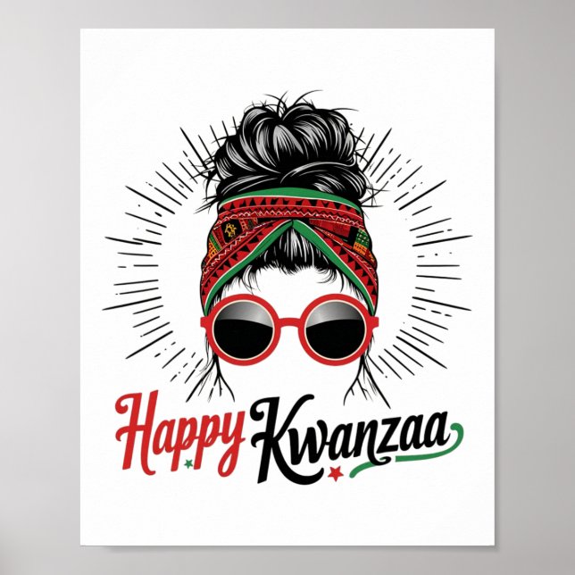 Happy Kwanzaa Seven Principles Of Kwanzaa Messy Bu Poster (Front)
