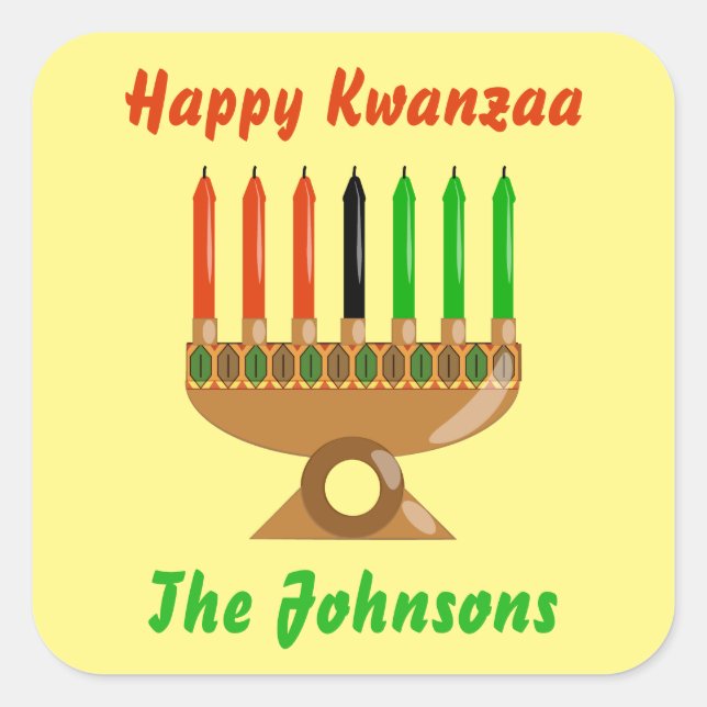Happy Kwanzaa  Square Sticker (Front)