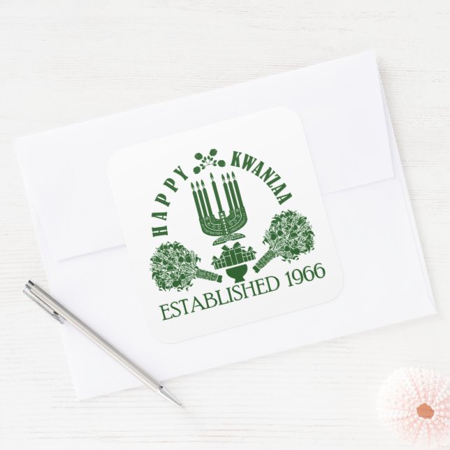 Happy Kwanzaa Square Sticker (Envelope)