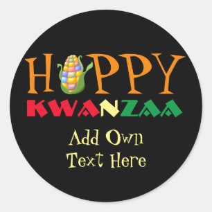 Happy Kwanzaa Stickers 4 Favours Gifts Personalize