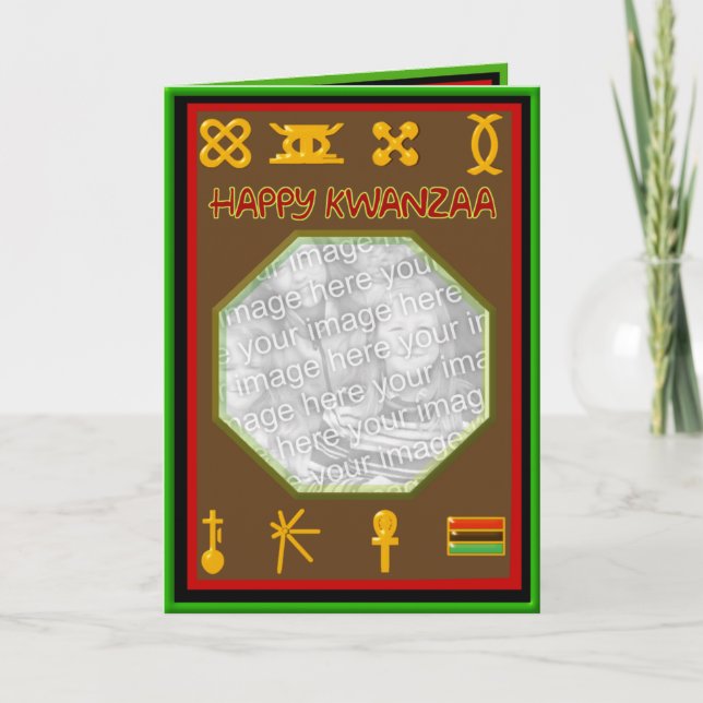 Happy Kwanzaa symbols  Holiday Card (Front)