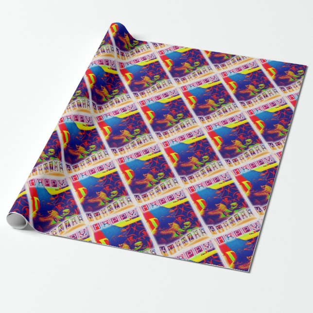 Happy Kwanzaa Wrapping Paper (Unrolled)