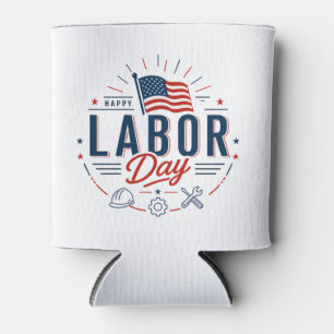 Happy Labor Day Classic  Can Cooler