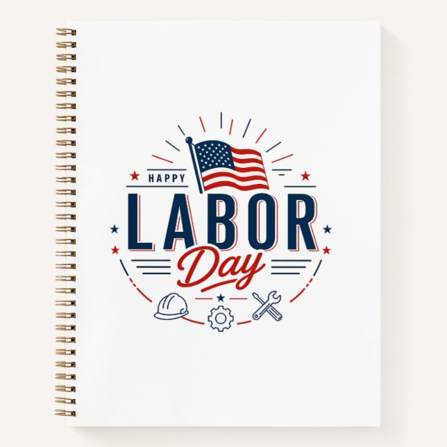 Happy Labor Day / Día del Trabajo Clásico Notebook (Front)