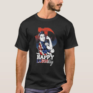 Happy Labor Day Labour Day Usa Flag T-Shirt