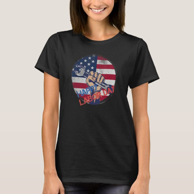 Happy Labor Day  US Flag Patriot Happy Labor Day T-Shirt (Front)