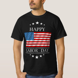 Happy Labour Day 2023 American Flag Labour Day T-Shirt