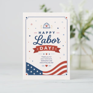 Happy Labour Day Appreciation for Hard Work Thank You Card