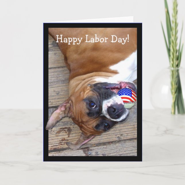 Happy Labour Day Boxer Greeting Card (Front)