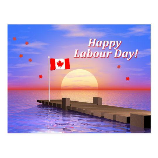 Happy Labour Day Canada Dock Postcard Zazzle.ca