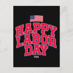 Happy Labour Day Celebrating American Workers Holiday Postcard