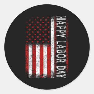 Happy Labour Day Classic Round Sticker
