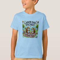Happy Labour Day Cute Squirrels T-shirt