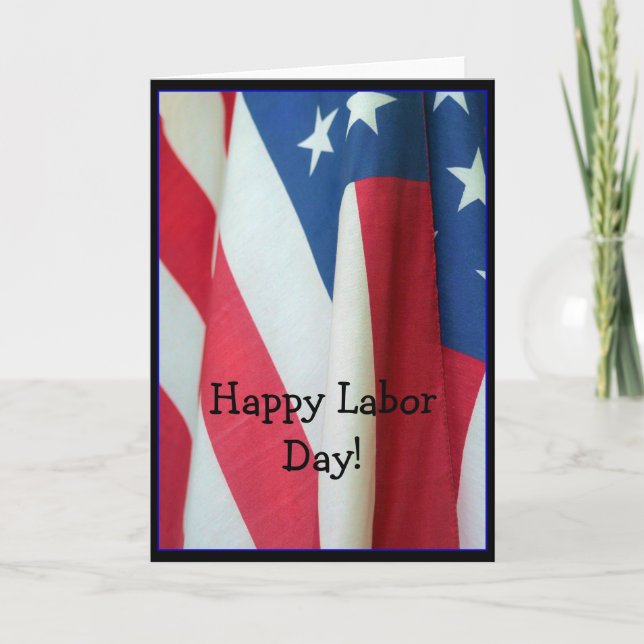 Happy Labour Day Flag greeting card (Front)