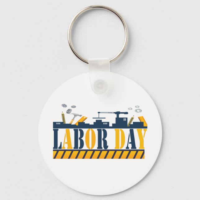 happy labour day for real american workers  keychain (Front)