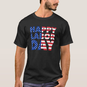 Happy Labour day for womenmen US flag labour day T-Shirt