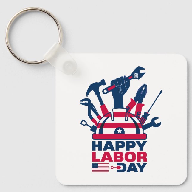  Happy labour day, Freedom Your life Keychain (Front)
