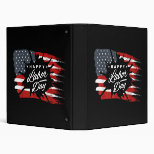 Happy Labour Day Gift American Flag Binder