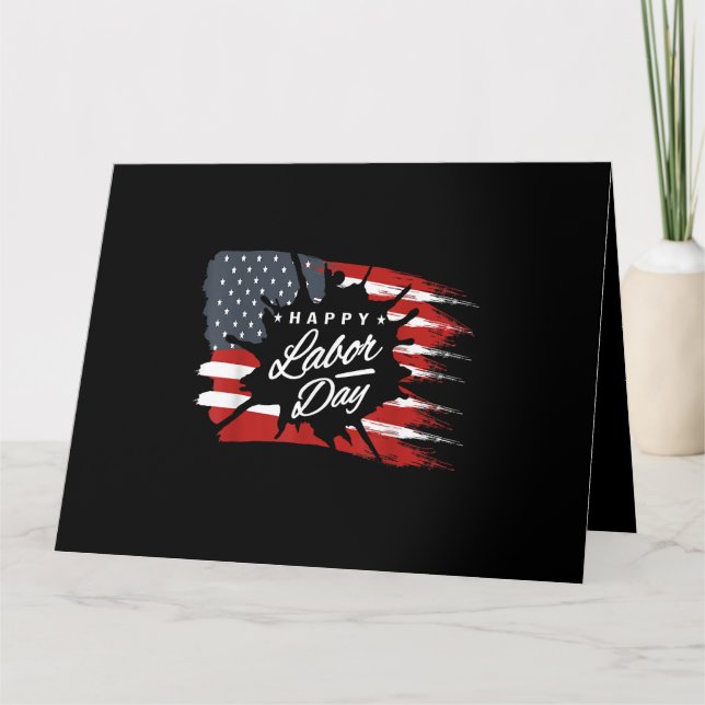 Happy Labour Day Gift American Flag Card (Front)