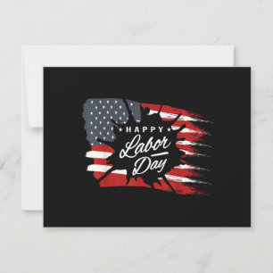 Happy Labour Day Gift American Flag Holiday Card