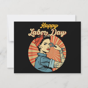 Happy Labour Day Girl Strong Worker Movement Emplo Save The Date