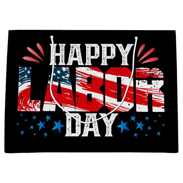 Happy Labour Day Large Gift Bag (Front)