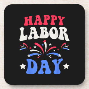 Happy Labour Day Men Women Kids Coaster