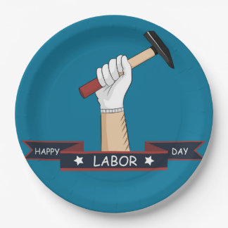 Happy Labour Day Paper Plate