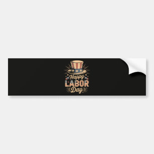 Happy Labour Day Patriotic Celebration Bumper Sticker