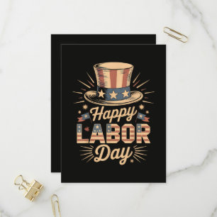 Happy Labour Day Patriotic Celebration  Invitation Postcard