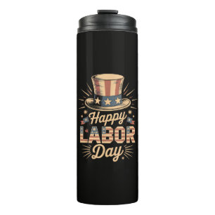 Happy Labour Day Patriotic Celebration Thermal Tumbler