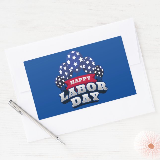 Happy Labour Day Patriotic Stars  Sticker (Envelope)