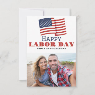 Happy Labour Day patriotic USA flag holiday card