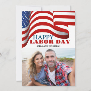 Happy Labour Day patriotic USA flag holiday card