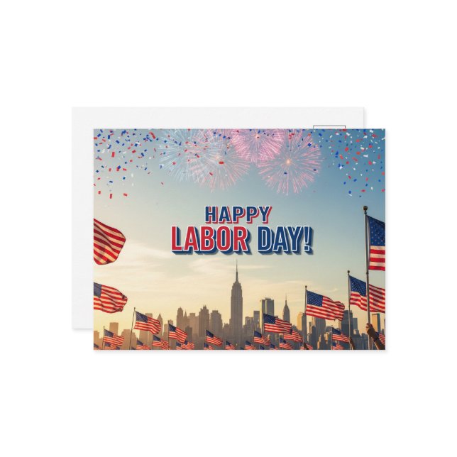 Happy Labour Day Postcard (Front/Back In Situ)