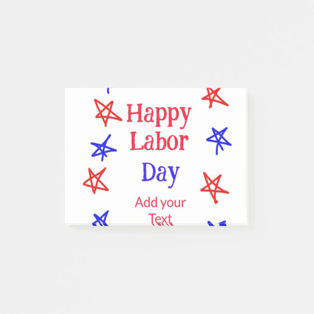 Happy labour day red blue star American day add te Post-it Notes (Front)