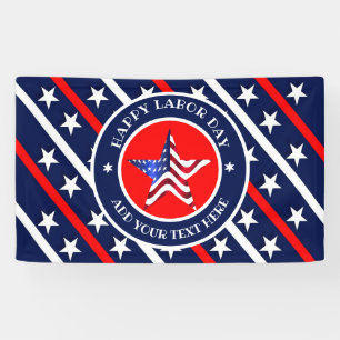 Happy Labour Day Stars And Stripes America Flag  Banner