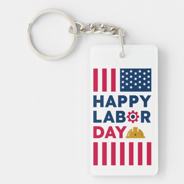 Happy Labour Day, United States Keychain (Front)