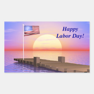 Happy Labour Day US Flag and Dock Sticker